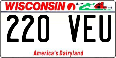WI license plate 220VEU