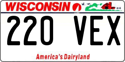 WI license plate 220VEX