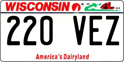 WI license plate 220VEZ
