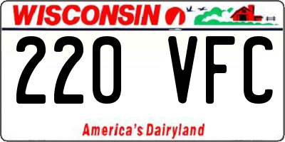 WI license plate 220VFC
