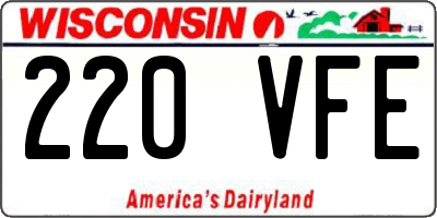 WI license plate 220VFE