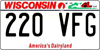 WI license plate 220VFG