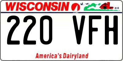WI license plate 220VFH