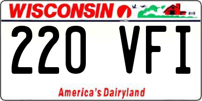 WI license plate 220VFI