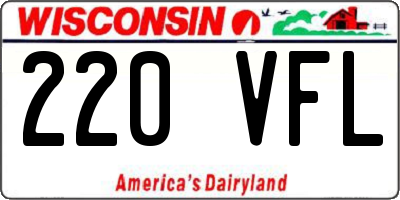 WI license plate 220VFL