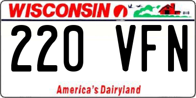WI license plate 220VFN