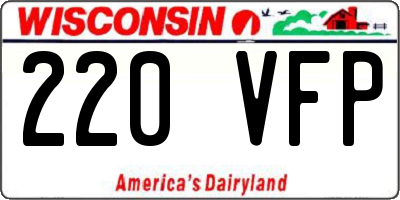 WI license plate 220VFP