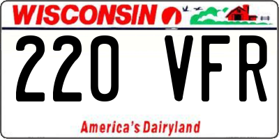 WI license plate 220VFR