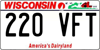 WI license plate 220VFT