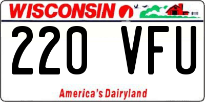 WI license plate 220VFU