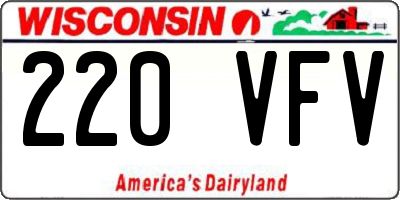 WI license plate 220VFV