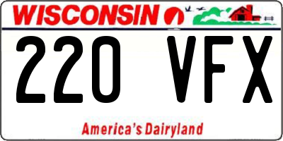 WI license plate 220VFX
