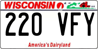WI license plate 220VFY