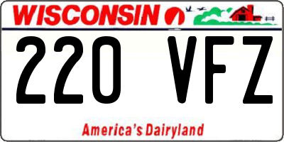 WI license plate 220VFZ