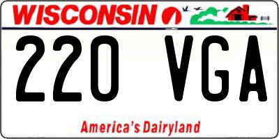 WI license plate 220VGA