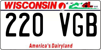 WI license plate 220VGB