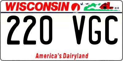 WI license plate 220VGC