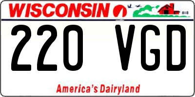 WI license plate 220VGD