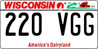 WI license plate 220VGG