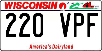 WI license plate 220VPF