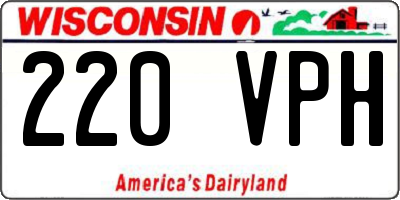 WI license plate 220VPH