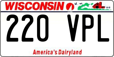 WI license plate 220VPL