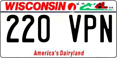 WI license plate 220VPN