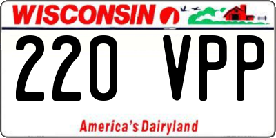 WI license plate 220VPP