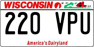 WI license plate 220VPU