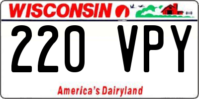 WI license plate 220VPY