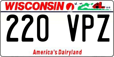 WI license plate 220VPZ