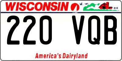 WI license plate 220VQB