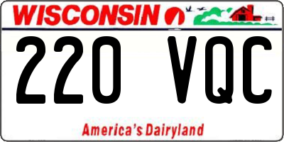 WI license plate 220VQC