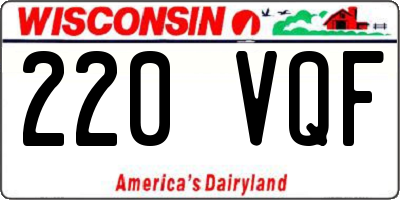 WI license plate 220VQF