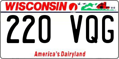 WI license plate 220VQG