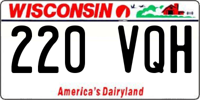 WI license plate 220VQH