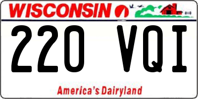 WI license plate 220VQI