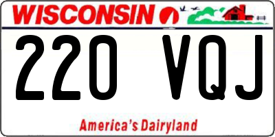 WI license plate 220VQJ