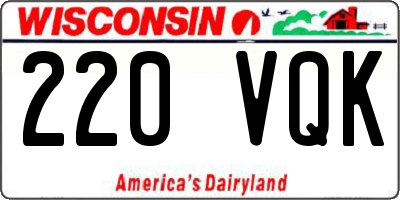 WI license plate 220VQK