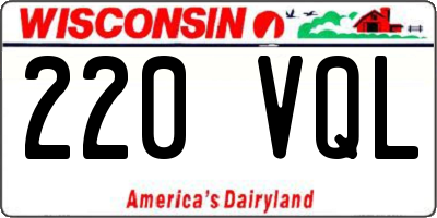 WI license plate 220VQL