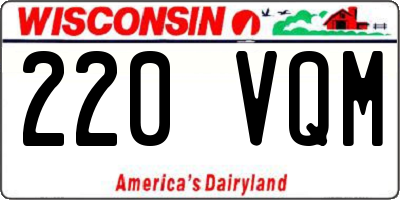 WI license plate 220VQM