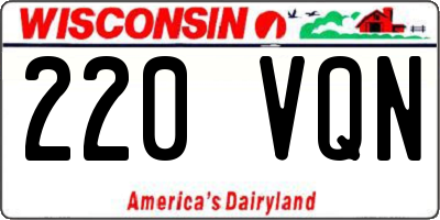 WI license plate 220VQN