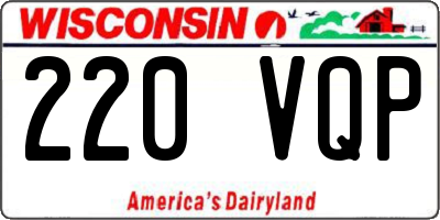 WI license plate 220VQP