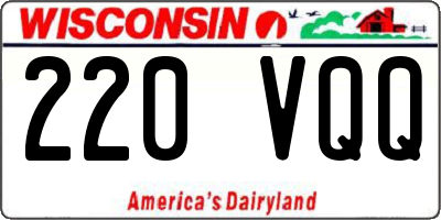 WI license plate 220VQQ