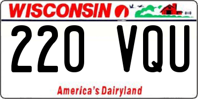 WI license plate 220VQU