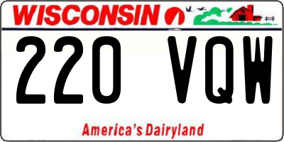 WI license plate 220VQW