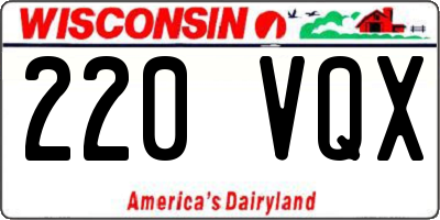 WI license plate 220VQX