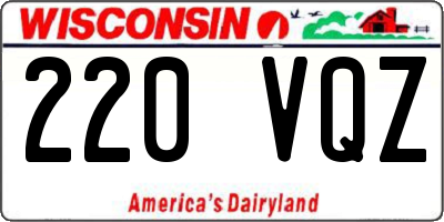 WI license plate 220VQZ