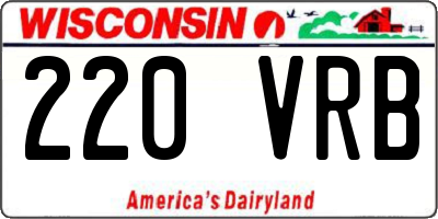 WI license plate 220VRB