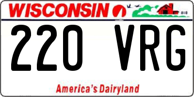 WI license plate 220VRG